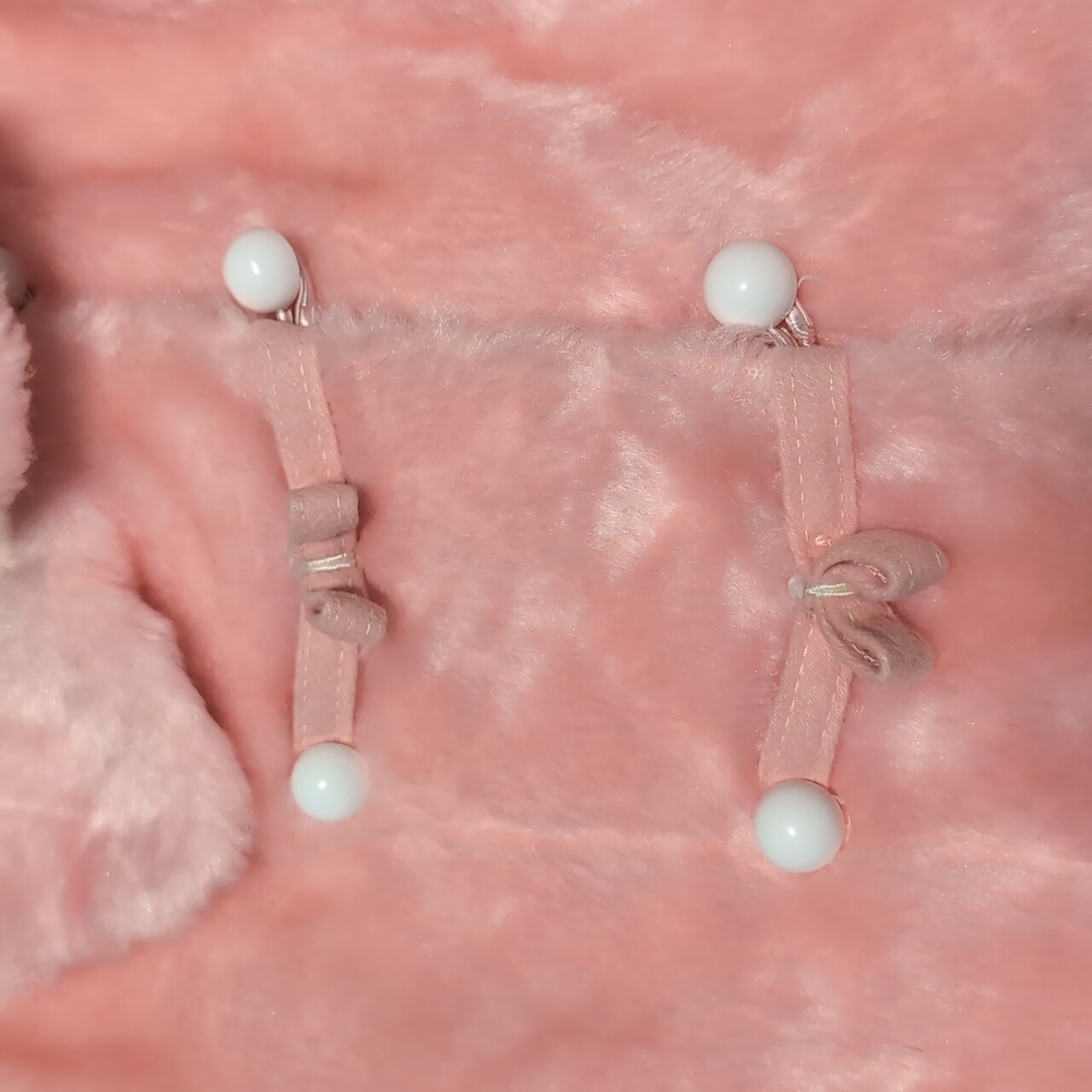 Vintage 1960's  Girl's  18 Month Pink Faux Fur Button Down Jacket - Picture 3 of 9